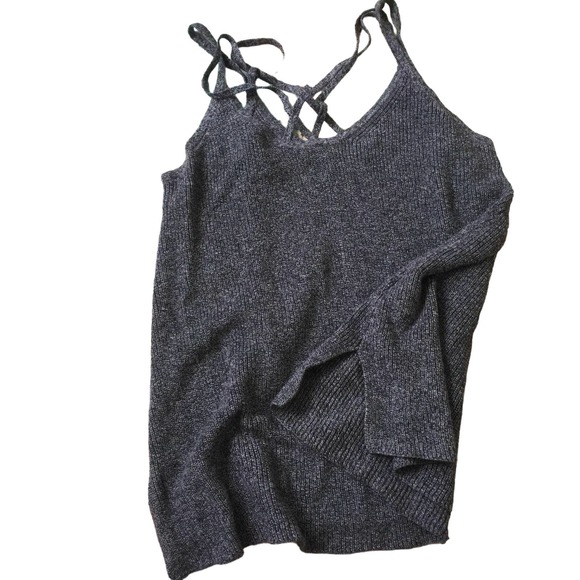 American Eagle Outfitters Soft Warm Gray Knit Tank Top Women Size S Petite - Picture 4 of 7